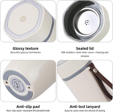 Чайник Дорожній чайник 12В 350мл Швидкий чайник Двошаровий термос з нержавіючої сталі для приготування молока, кави та чаю (80Вт ч