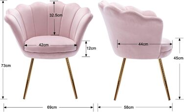 Оксамитове крісло для вітальні, крісло для туалетного столика із золотою основою, м&39який квітковий візерунок, крісло-шезлонг, крісло-реклайнер для вітальні/спальні, світло-рожевий