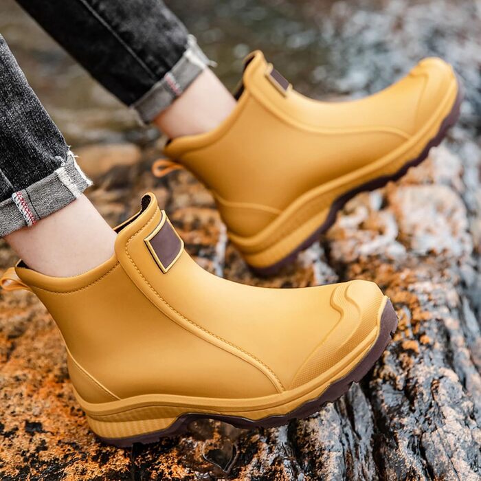 Чоловічі гумові чоботи, водне взуття, гумове взуття з верхнім одягом, студентський повсякденний одяг, все для роботи на свіжому повітрі, риболовлі, миття автомобіля, кухні, не бахіли, гумові гумові чоботи, високе взуття, чоловічі, помаранчеві, 38 2/3 EU