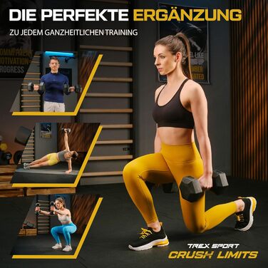 Гантелі TREX SPORT – набір з 2 штук, 2–20 кг, пластикове покриття, шестигранні, для фітнесу та домашніх тренувань