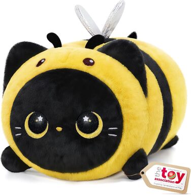 Плюшева подушка Mewaii Black Cat Bee 20 см м&39яка каваї опудала тварина для дітей, мила плюшева іграшка кіт, ідеальна пухнаста подушка та подарунок 20 см бджола чорний кіт