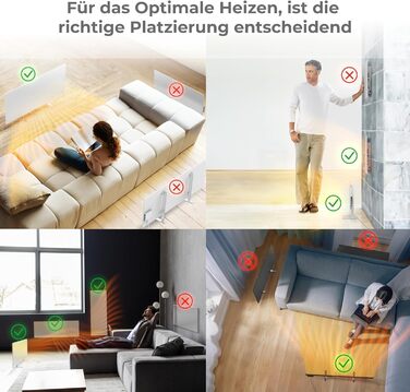 Інфрачервоний обігрівач AENO LED Smart Panel з терморегулятором, WiFi - 700 Вт інфрачервоний енергозберігаючий, настінний або окре