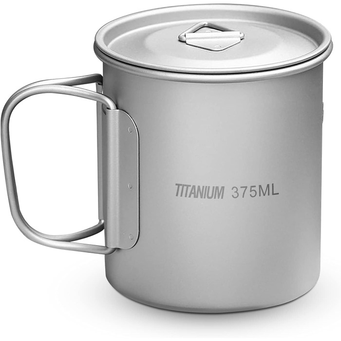 Надлегка титанова кружка Aramox, легка портативна чашка для води, складна кружка для кави/чаю об&39ємом 375 мл для кемпінгу на свіжому повітрі