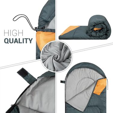 Спальний мішок Paco Home для вулиці, який можна прати, дихаючий, для дорослих та дітей, літо/зима, спальний мішок-ковдра, для кемпінгу/подорожей, антрацитовий, 220x70x6 см