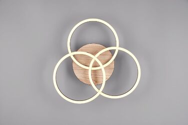 Стеля LED-світильник Reality Circle R62823135, матовий чорний метал та імітація дерева, 27 Вт, з пультом, димером, зміною кольорів та нічним світлом
