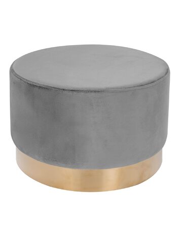 Оксамитовий пуф/туалетний стілець різних розмірів і кольорів із золотою обробкою для вітальні, спальні або гардеробної, великий круглий, колір сірий 300 сірий