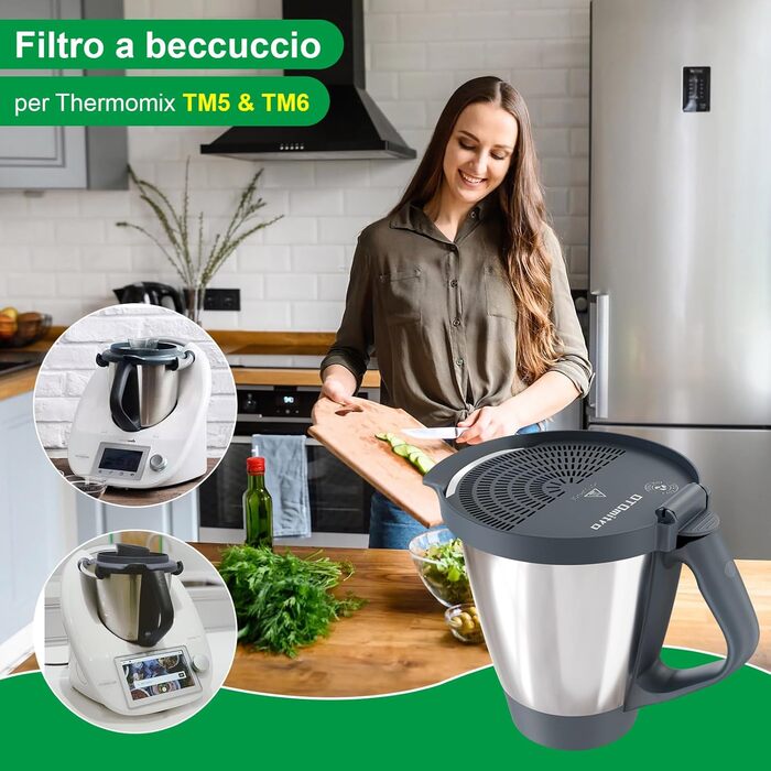 Ситечко OTOmitra Spout для Thermomix TM6 TM5, дренажний допоміжний засіб для Thermomix, ситечко без BPA, сумісне з посудомийною машиною сітчасте фільтр, кухонне ситечко, ситечко для зливу овочів Ситечко з сірим носиком для Thermomix Tm6 Tm5