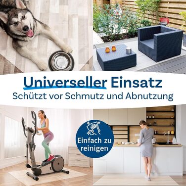 Захисний килимок для твердих підлог KARAT - 100 x 120 см, молочно-білий - Захисний килимок для офісних стільців, захисний килимок для паркету, ламінований килимок з поліпропілену (Revolution)