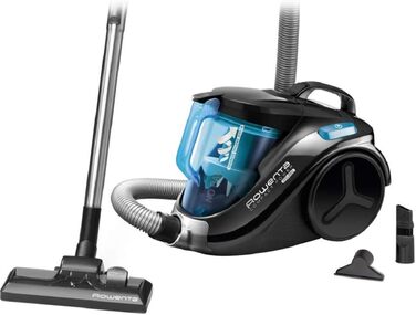 Компактний потужний циклонічний пилосос Безмішковий пилосос Безшумний 750 Вт Місткість 1,5 л Чорний / синій мішок для пилу 1,5 л,