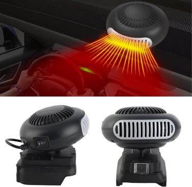 Невеликий обігрівач, 2 швидкості, 18-вольтовий обігрівач на батарейках, портативний електричний вентилятор-обігрівач для невеликих офісів