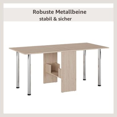 Розкладний обідній стіл Rodnik, Розкладний стіл, Компактний розкладний стіл для кухні, їдальні та офісу, Декор під дерево - Дуб Сонома, 170x873 см