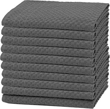 Набір з 10 чайних рушників, 45x60 см, бавовна, сірий Сірий 45 x 60 см
