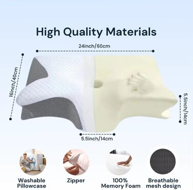 Ергономічна подушка для шиї SWZEC DreamSleepz чорного кольору