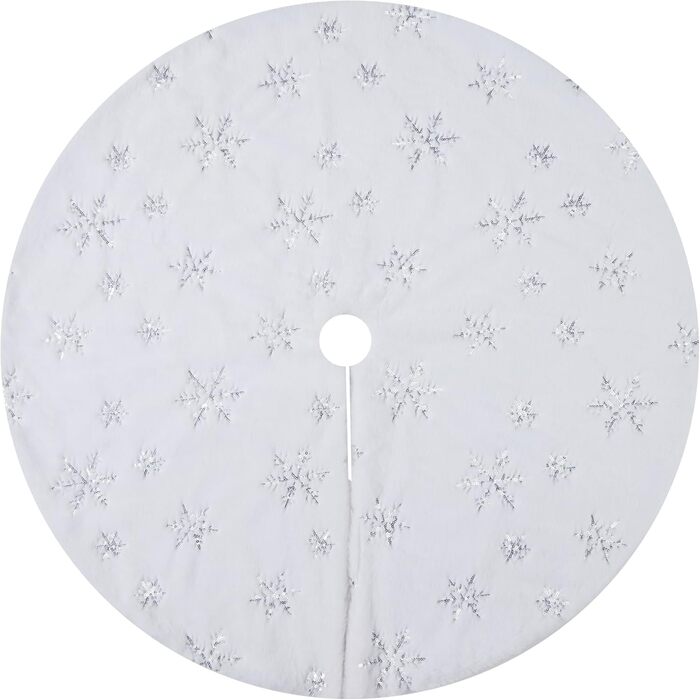 Коврик для ялинки 90 см срібний Honprodu