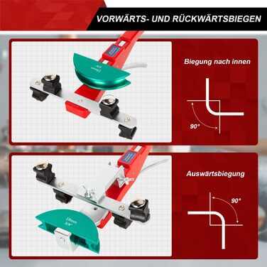 Трубозгинальний верстат для мідних труб і гальмівних магістралей ручний з різаком для труб Зачистка задирок для системи кондиціонування Плоскогубці Інструмент для згинання гальмівних магістралей 1/4'- 7/8 під кутом до 90 градусів