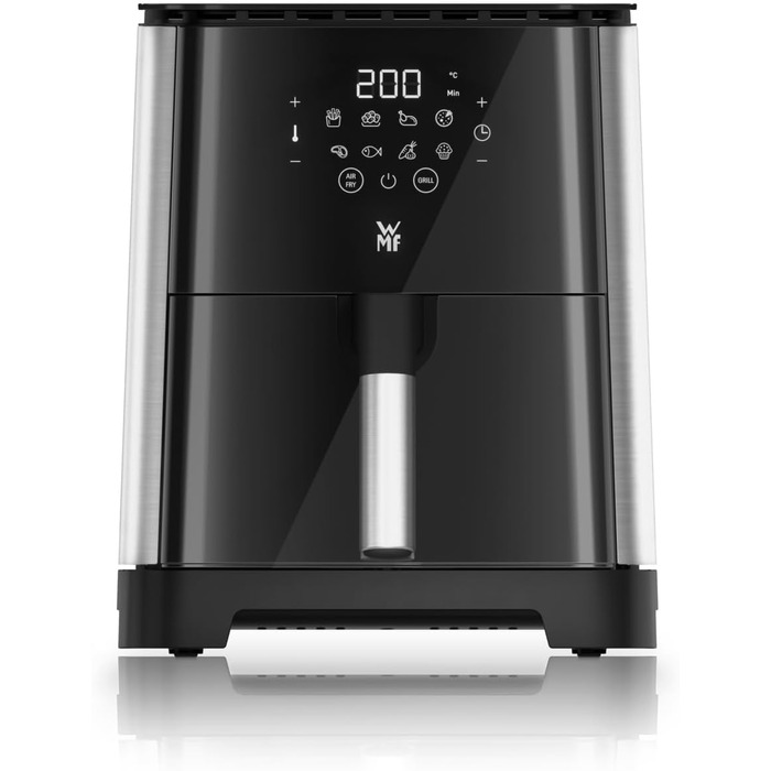 Мультикнопкова фритюрниця WMF, фритюрниця, 1550 Вт, 0,8 кг для 4-6 осіб, здорове смаження, зневоднення, гриль, фритюрниця з 8 програмами, фритюрниця 4,2 л, чорна