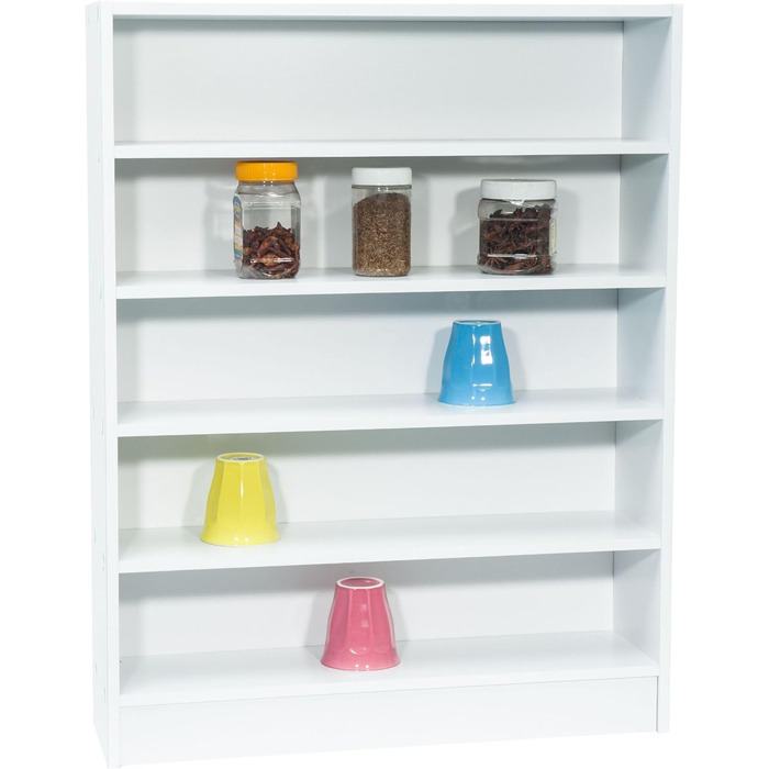 Білий стелаж з 5 полицями