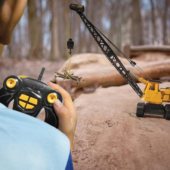 Канальний будівельний кран-трактор Top Race на дистанційному керуванні - для хлопчиків і дівчаток від 3, 4, 5, 6, 7 років, 12-