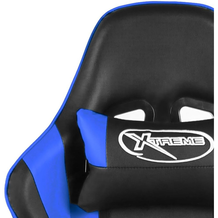 Геймерське крісло, обертове крісло, синє, ПВХ
