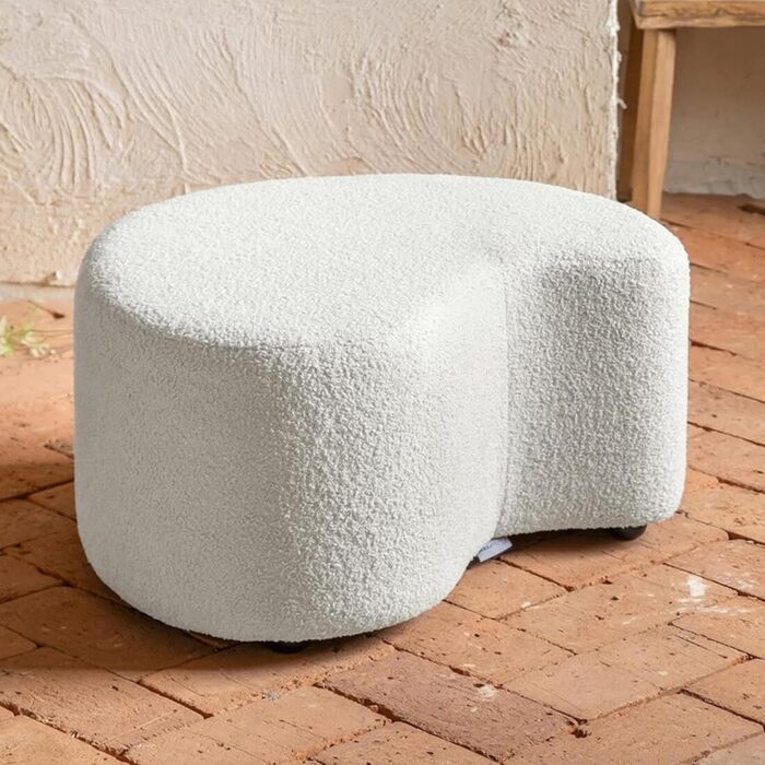 Пуф-табурет MIUFORM Пуф-сидіння MIUF Пуф для ніг, пуф, м&39який табурет для вітальні, спальні, коридору, гардеробної 68 x 64 x 36 см Тканина букле (бежевий)