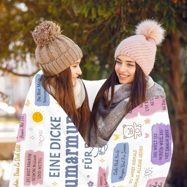 Подарункова ковдра для найкращої подруги 150 x 200 см Персоналізована ковдра для обіймів, натхненний подарунок для дружби для жінки, дівчини, сестри на день народження, різдвяний подарунок для обіймів 150x200 см