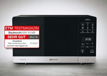Мікрохвильова піч Bauknecht MW 59 MB / окремо стояча / місце для приготування їжі 25 л / 3D система / автоматичні програми / мікрохвильова піч 800 Вт / кварцовий гриль 900 Вт / функція швидкого старту, чорний