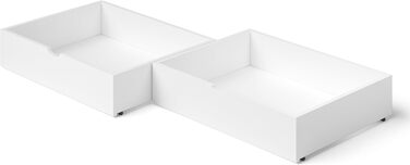 Дитяче ліжко Bellabino Kuru 90x200 з 2 висувними шухлядами, односпальне дитяче ліжко з захистом від випадіння та рейковою рамою, д