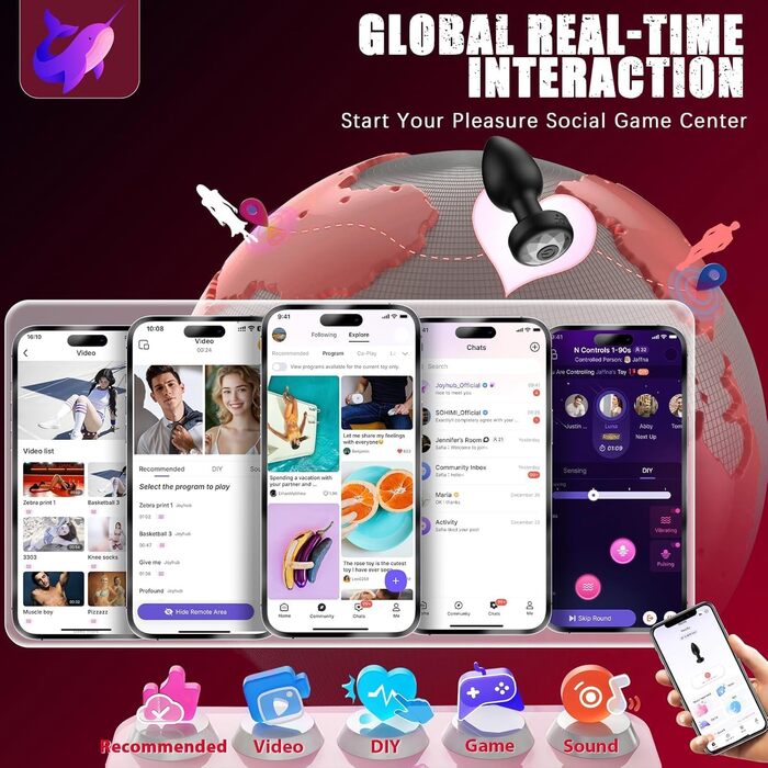 Набір анальних пробок Tagnaff 3-в-1 з вібрацією, силікон, 10 режимів, чорний