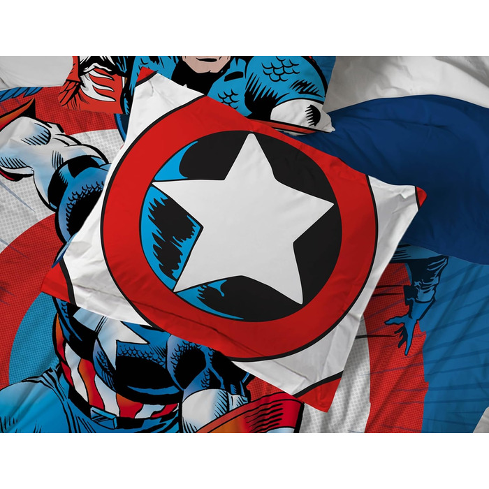 Комплект постільної білизни Marvel Comics Captain America - комплект постільної білизни з 7 предметів з підодіяльником і наволочка