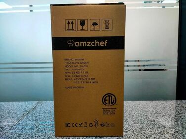 Автоматична універсальна соковижималка AMZCHEF, соковижималка для овочів та фруктів 135 мм та 1,8 л, переможець тесту повільної соковижималки потужністю 250 Вт з потрійним фільтром - чорний