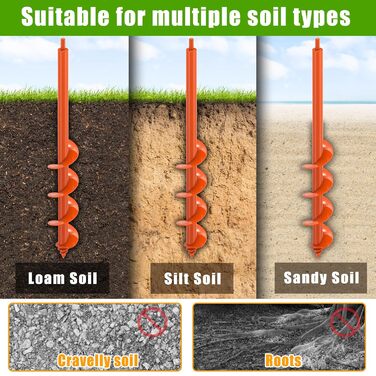 Садовий бурав для посадки рослин, 76 x 61 см, шнек для копання ям з самонарізним гвинтом, міцний садовий бурав 3 мм для посадки 7661см