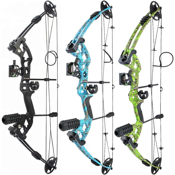 Набір складених луків SHARROW – мисливський лук 30–55 lb, регульований з стрілами, спортивний лук для дорослих, лівий/правий, синій