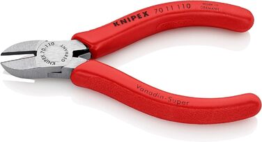 Діагональні кусачки Knipex чорні атраментовані, з пластиковим покриттям 110 мм 70 11 110