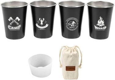 Набір барвистого посуду для кемпінгу, аксесуари для пікніка, кухлі для пригод, харчова нержавіюча сталь 304, полотно, сумка для перенесення в комплекті, зелений