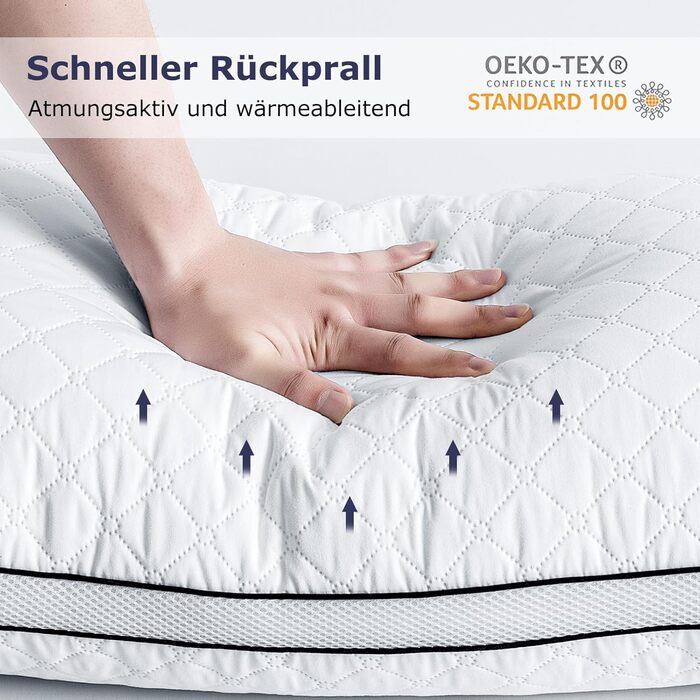 Подушки 40x80 см, комплект з 2 шт. , ортопедичні подушки для сну на боці з преміальним наповнювачем, дихаюча подушка для шиї, для сну, сидіння, ліжка, дивана, для алергіків, м&39які та підтримуючі, можна прати, чорно-білі, 40 x 80 см, 2 шт. и