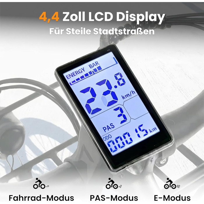 Чоловічий електровелосипед S10 26 дюймів, електричний велосипед для дорослих з двигуном 250 Вт, акумулятором 48 В 499,2 Втгод, 4,4-дюймовим РК-дисплеєм, електровелосипед з амортизаційною вилкою, до 100 км, 25 км/год, Pedelec для жінок, міські поїздки, чор