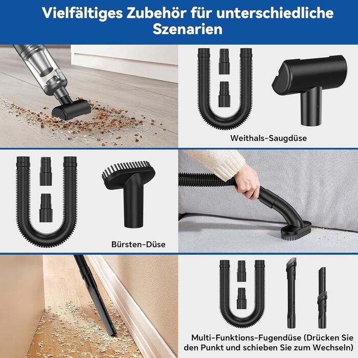 Автомобільний ручний пилосос акумуляторний - 9500PA потужний портативний міні-пилосос - 30хв роботи USB акумуляторний автомобільни