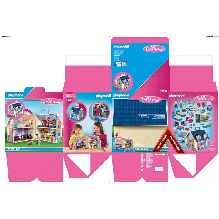 Ляльковий будиночок Іграшка для дітей віком від 4 років Ляльковий будиночок з ручкою, який можна взяти з собою 70985