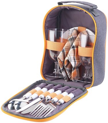 Набір посуду для пікніка PEARL Набір для пікніка на 2 особи склянки, серветки, тарілки, столові прибори (набір посуду, 2 особи, дорожній)