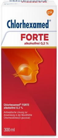 Хлоргексамед ФОРТЕ без спирту 0,2, з хлоргексидином, 600 мл, антисептичний розчин для полоскання рота при бактеріальному гінгівіті, ополіскувач для порожнини рота, ополіскувач антибактеріальний (300 мл (1 упаковка))