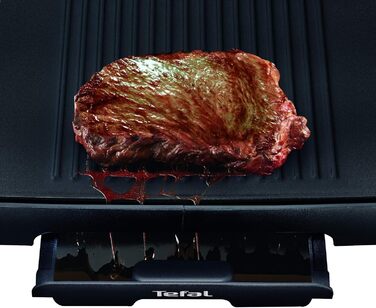 Настільний гриль Tefal Malaga TG3918 Електричний гриль Регульований термостат Сковорода з антипригарним покриттям, гриль 2/3, теппаньякі 1/3 Знімний кабель Тарілка піддон для крапель можна мити в посудомийній машині 2000 Вт