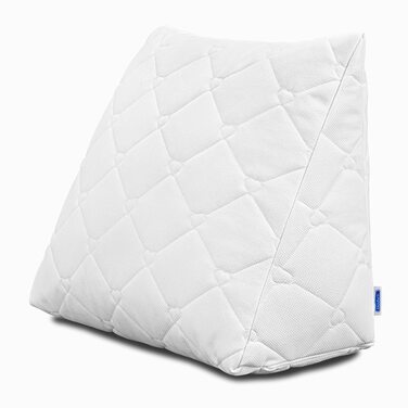 Подушка для спини - Клиноподібна подушка для ліжка - 60 x 50 x 30 см, Подушка для книги, дивана, дивана, подушка для читання, подушка для читання, перегляду телевізора, полегшення рефлюксу, бавовняний чохол, що можна прати, регульована товщина