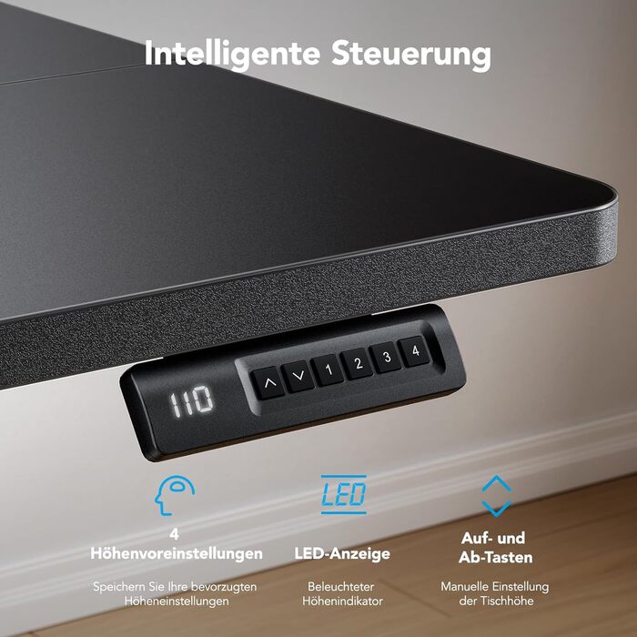 Каркас столу HUANUO з 4 ніжками та регулюванням висоти, стіл з подвійним двигуном та регулюванням висоти для дому та офісу, ніжки столу з регульованою висотою з міцної сталі, контролер пам&39яті, лише каркас