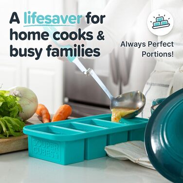 Морозильні контейнери Souper Cubes з кришками 250 мл Силіконові контейнери для заморожування, чудово підходять для заморожування супів, м&39яса, залишків шпецле та багато іншого Контейнери для приготування їжі для заморожування 2 шт. Aqua Prellung 2-Pack