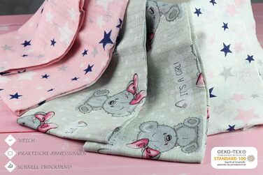 Муслінові серветки - муслінові пелюшки - упаковка 6 70x80 см - тканинні пелюшки, ЗРОБЛЕНІ В ЄС, перевірені на вміст шкідливих речо