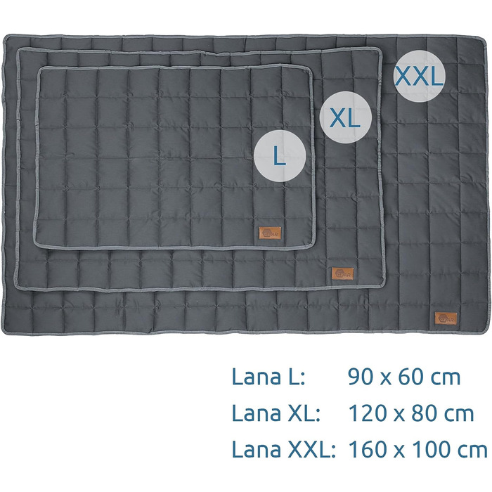 Ваш килимок для собак GEAR Lana 90 x 60 см Ковдра для собак, бавовна Oeko-TEX, м'яка, міцна, яку можна прати, для приміщень і на в