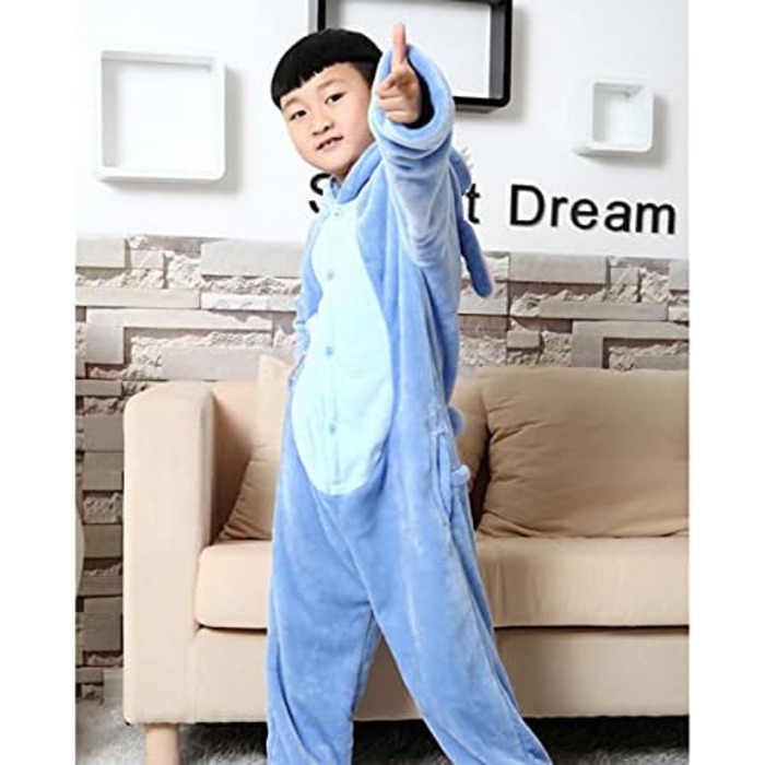 Кігурумі Emmarcon Стич, фланель, синій, розмір L