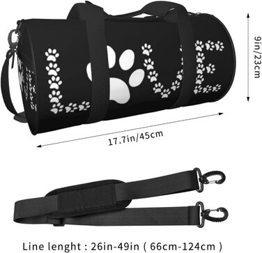 Дорожня сумка-циліндр, принт Сліди лап, спортивна сумка для чоловіків та жінок, сумка-мішок, спортивна сумка