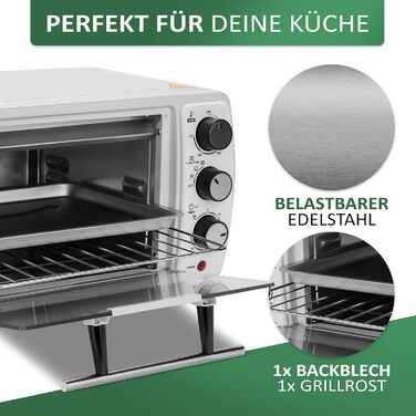 Міні-піч 13 літрів 1200 Вт Піч для піци 65-230C Таймер Відкидний піддон для крихт Міні-піч Мала духовка