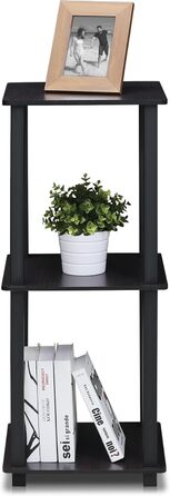 Журнальний столик-диван Furinno Simplistic, бічний столик, 2 яруси, комплект з 2 шт. , темний горіх